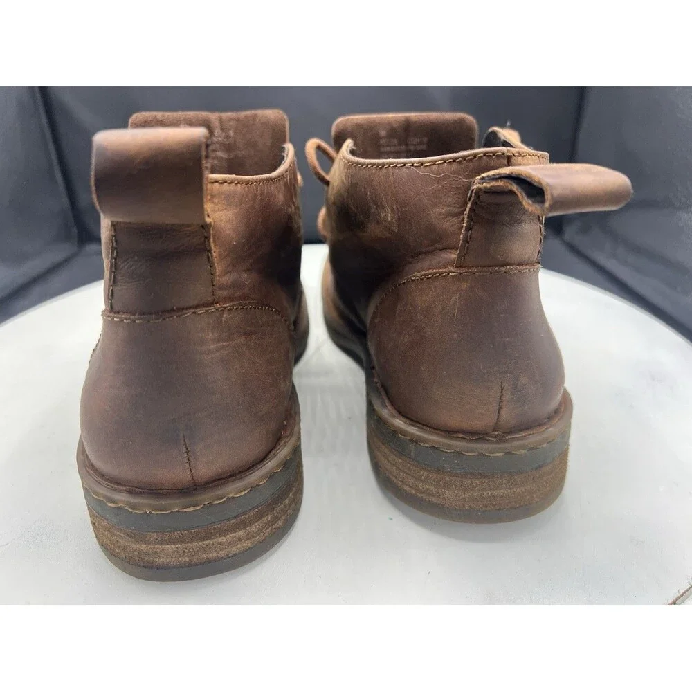 Born Men's Brown Leather Chukka Ankle Boots Lace-Up Round Toe 8M